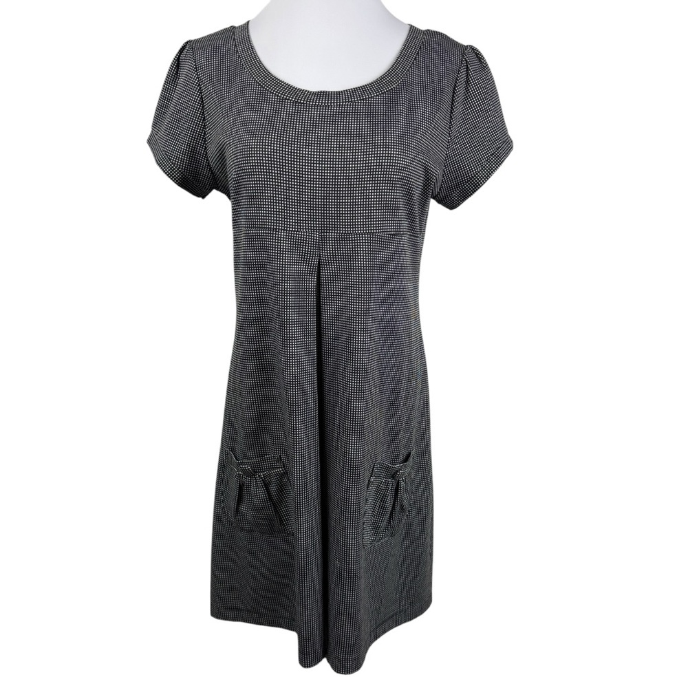 Enfocus Studio Checkered Front Pockets Midi Dress Women's 16 Black White